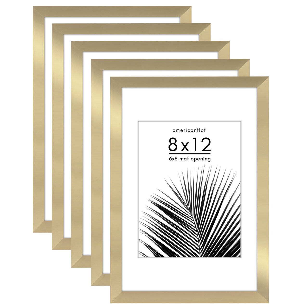 Americanflat Picture Frame Set with Mat - Set of 5 - Photo Frame Set of Five for Wall Display - Plexiglass Cover - Hanging Hardware